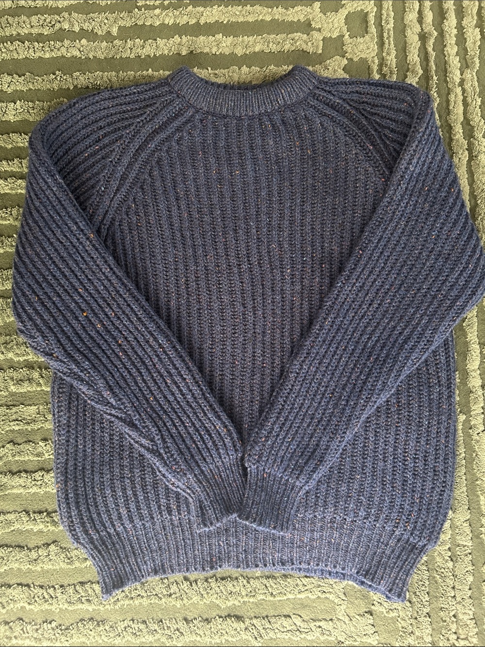 Vintage Henry Miller fisherman sweater in blue speck